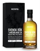 Mackmyra Swedish Rök och American Oak Svensk Single Malt Whisky innehåller 70 centiliter med 46,1 procent alkohol